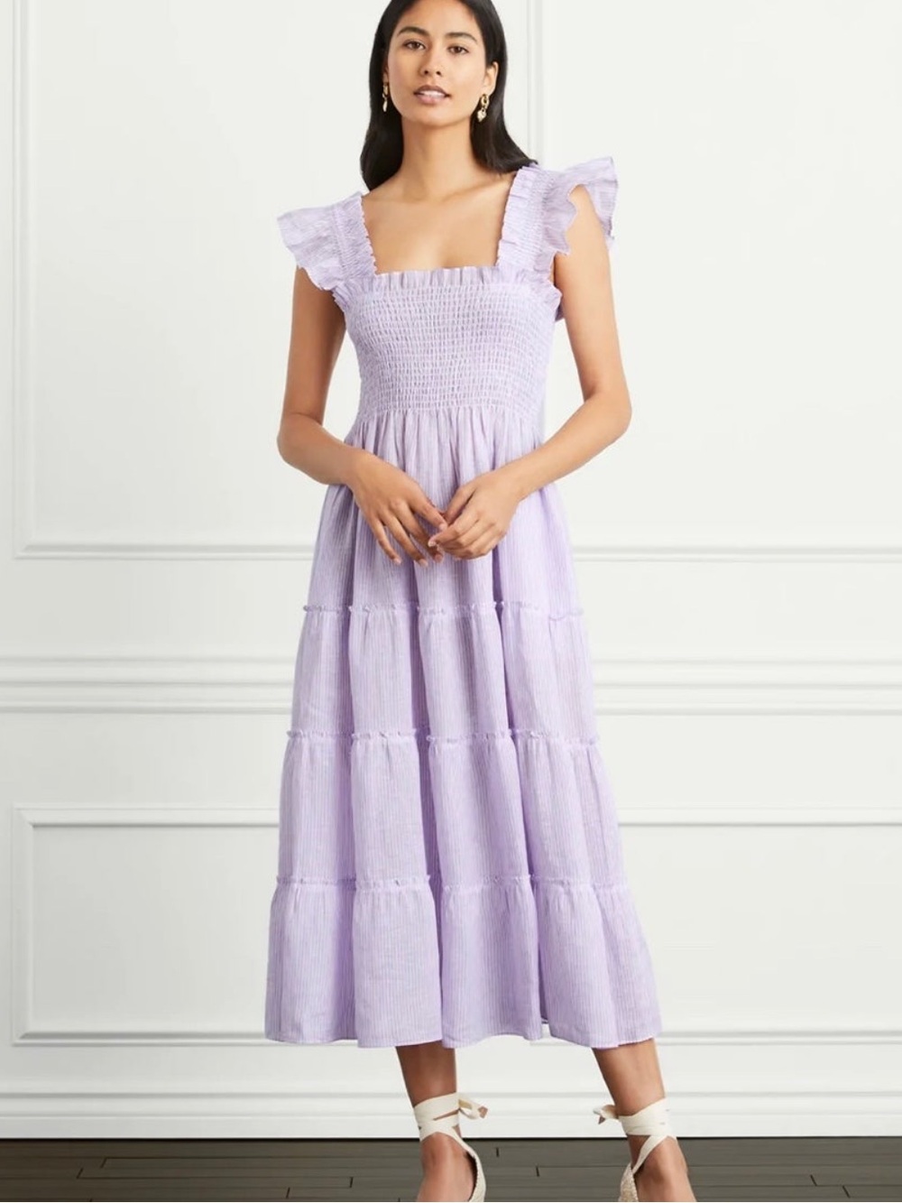 Hill House Lilac Tiered Midi Dress
